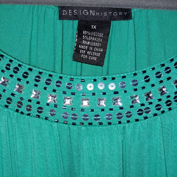Plus Size Teal Tunic Top - Picture 5 of 5